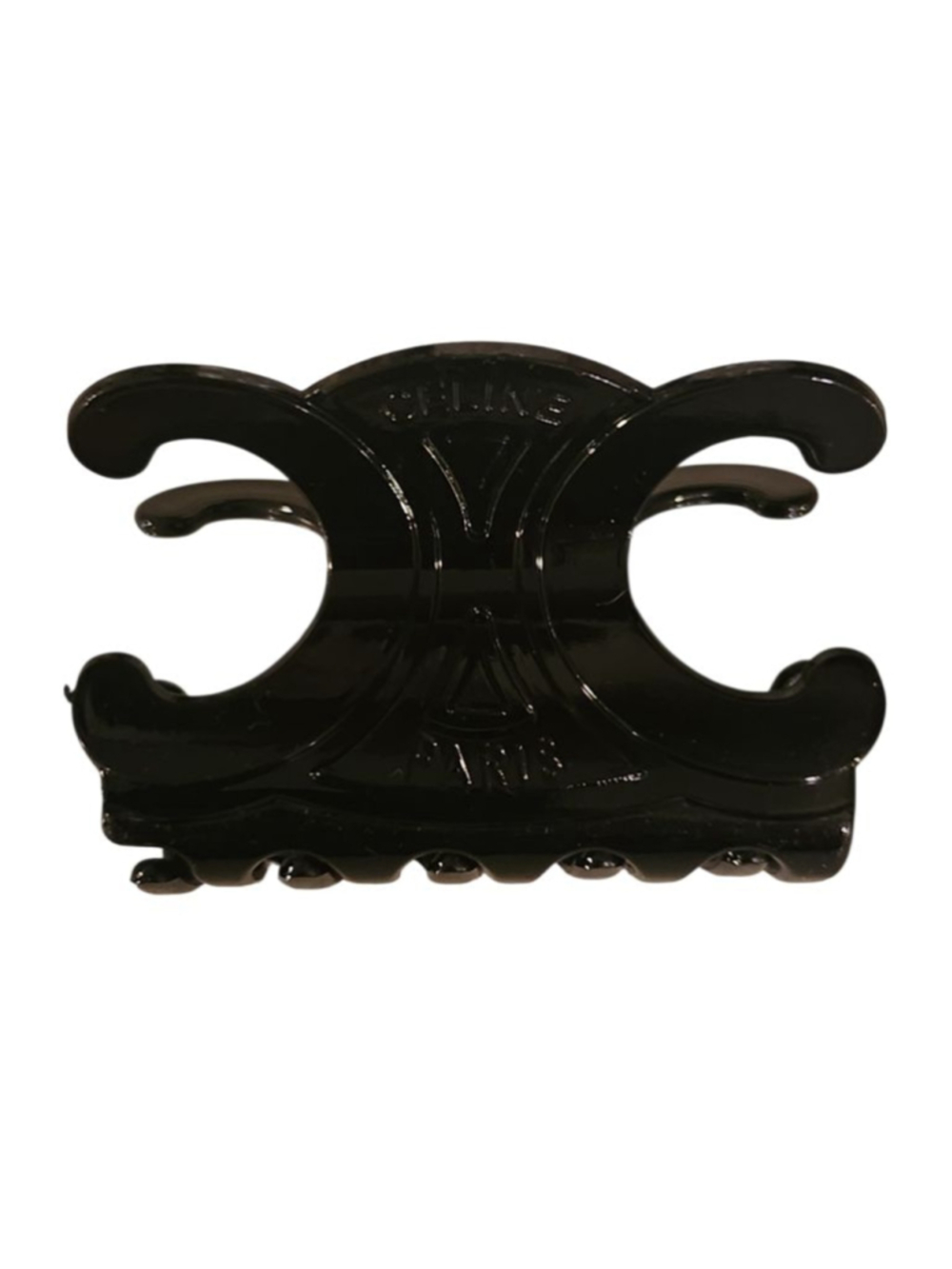 Women's Celine Black 2" Triomphe Hair Claw Clip One Size - Picture 3 of 3